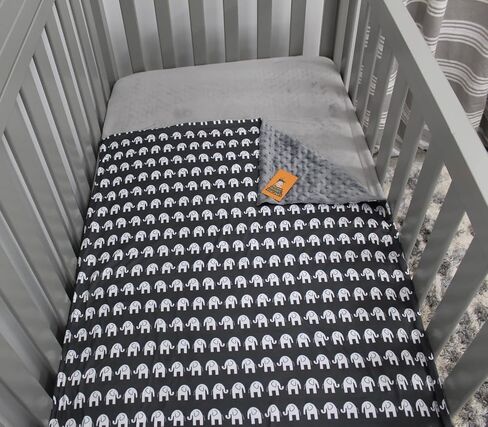 Dear Baby Gear Elephant Baby Blanket - Double Layer Baby Blanket - Toddler Blankets - for Boys & Girls - Gray Elephants in Gray, Dot Gray - 40" x 30" in Saudi Arabia
