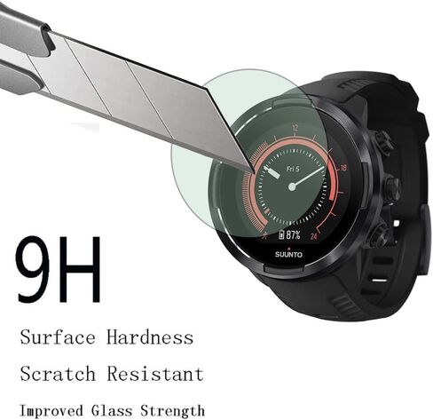واقي شاشة للساعة (3+1 حزمة) متوافق مع Suunto 9 Baro 50 مم، طبقة من الزجاج المقسى مضادة للخدش، تغطية كاملة عالية الوضوح وحافظة واقية ناعمة من مادة TPU، شفاف in Kuwait