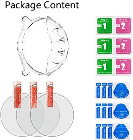 واقي شاشة للساعة (3+1 حزمة) متوافق مع Suunto 9 Baro 50 مم، طبقة من الزجاج المقسى مضادة للخدش، تغطية كاملة عالية الوضوح وحافظة واقية ناعمة من مادة TPU، شفاف in Kuwait