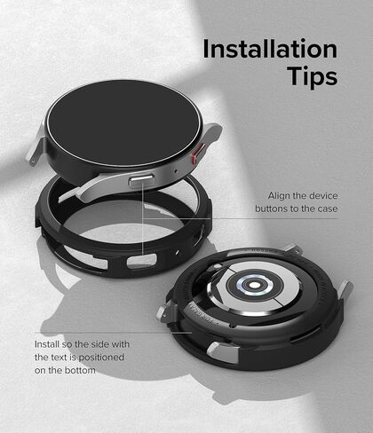 Ringke Air Sports [Tailored Cutouts] Compatible with Samsung Galaxy Watch 5 44mm Case, Soft Flexible Lightweight Slim TPU Cover for Minimalist, Button and Bezel Protector for Women, Men - Black in Saudi Arabia