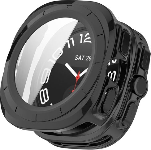 Case Covers for Samsung Galaxy Watch 7 Ultra 47mm with Built-in Tempered Glass Screen Protector，PC Hard Ultra-Thin Slim Fit Scratch Resistant Case for 47mm Galaxy Watch Ultra (4-Pack A) in Saudi Arabia