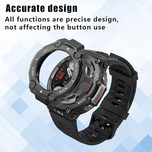واقي شاشة للساعة لـ Amazfit T-Rex، حافظة واقية بلاستيكية مقاومة للصدمات، غطاء حماية متين من مادة TPU لإطار ممتص للصدمات ملحقات لـ Amazfit T-Rex Pro/T-Rex (أبيض) in Kuwait