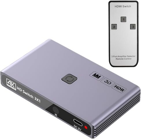 محول MMOBIEL HDMI 4K 60 هرتز - محول HDMI ثنائي الاتجاه 2 في 1 - موزع HDMI HDR، ثلاثي الأبعاد - محور HDMI للتلفزيون والشاشة وما إلى ذلك - متوافق مع Apple TV وXbox وPS5/4 وما إلى ذلك. شاشة واحدة في كل مرة - الألومنيوم in Saudi Arabia