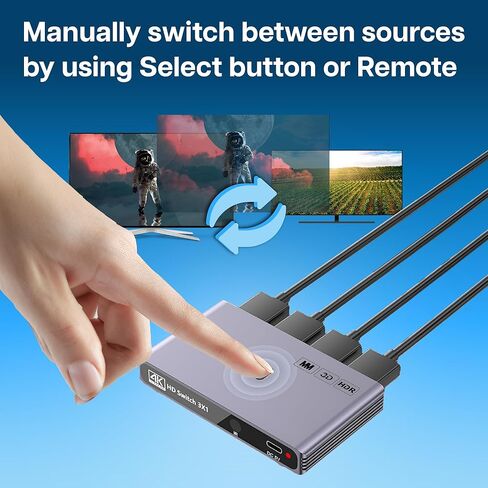 محول MMOBIEL HDMI 4K 60 هرتز - محول HDMI ثنائي الاتجاه 2 في 1 - موزع HDMI HDR، ثلاثي الأبعاد - محور HDMI للتلفزيون والشاشة وما إلى ذلك - متوافق مع Apple TV وXbox وPS5/4 وما إلى ذلك. شاشة واحدة في كل مرة - الألومنيوم in Saudi Arabia