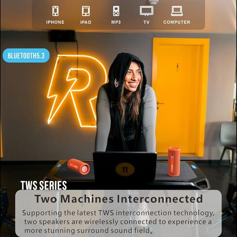 T16 Bluetooth Speakers,12Hrs Playtime,IPX7 Waterproof,Bluetooth Wireless,Protable Speaker,iPhone Speaker for Kids,Super Bass Outdoor Speaker, Bluetooth 5.3,Home Dual Pairing.Birthday Gift. in Saudi Arabia