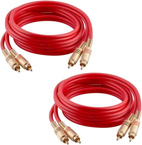 Seismic Audio - SAPRCA6-2 Pack of Premium 6 Foot Dual RCA Male to Dual RCA Male Audio Patch Cables - Black and Black - 2-RCA to 2-RCA Audio Cord in Saudi Arabia