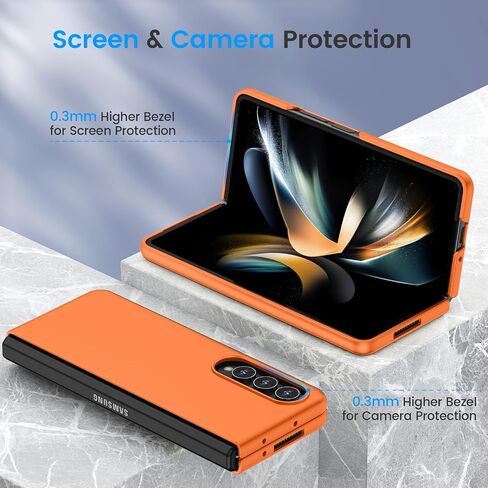 Ruky for Galaxy Z Fold 4 Case, Full Body Cover with Built-in Screen Protector Hard PC Ultra-Thin Anti-Scratches Shockproof Protective Phone Case for Samsung Galaxy Z Fold 4, Black in Saudi Arabia