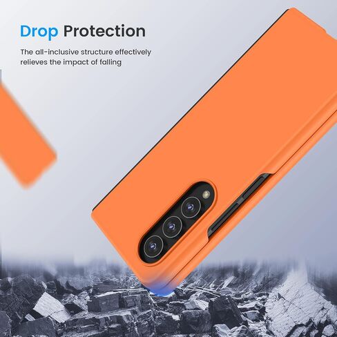 Ruky for Galaxy Z Fold 4 Case, Full Body Cover with Built-in Screen Protector Hard PC Ultra-Thin Anti-Scratches Shockproof Protective Phone Case for Samsung Galaxy Z Fold 4, Black in Saudi Arabia
