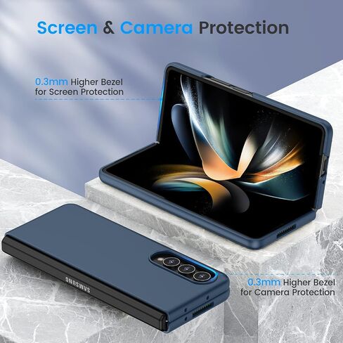 Ruky for Samsung Galaxy Z Fold 4 Case Built with Sreen Protector, Black in Saudi Arabia