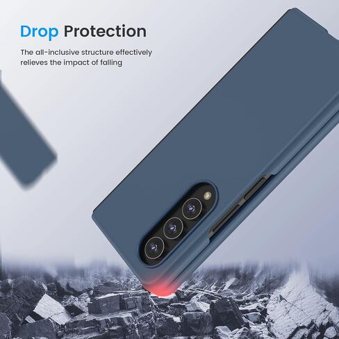Ruky for Samsung Galaxy Z Fold 4 Case Built with Sreen Protector, Black in Saudi Arabia