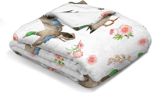 Mallard Duck Green Leaves Baby Blanket for Boys & Girls Duck Hunting Newborn Kids Toddler Baby Nursery Bed Blanket Stroller Crib Soft Warm Receiving Blankets Wild Animal Swaddle Blanket 30x40inch in Saudi Arabia