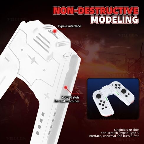 وحدة تحكم Joypad L/R Pro بديلة من VILCORN متوافقة مع Switch Oled Lite Joypad لوحة ألعاب قابلة للفصل مع مقبض شحن جيروسكوبي 6 محاور لجهاز الكمبيوتر Yuzu in Kuwait