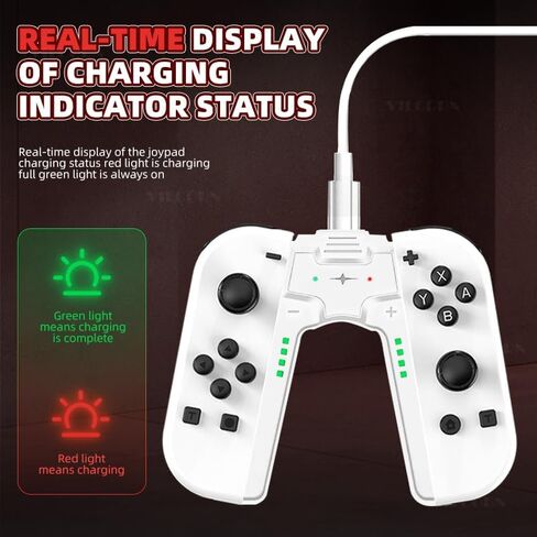 وحدة تحكم Joypad L/R Pro بديلة من VILCORN متوافقة مع Switch Oled Lite Joypad لوحة ألعاب قابلة للفصل مع مقبض شحن جيروسكوبي 6 محاور لجهاز الكمبيوتر Yuzu in Kuwait