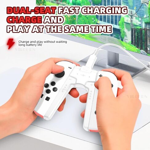 وحدة تحكم Joypad L/R Pro بديلة من VILCORN متوافقة مع Switch Oled Lite Joypad لوحة ألعاب قابلة للفصل مع مقبض شحن جيروسكوبي 6 محاور لجهاز الكمبيوتر Yuzu in Kuwait