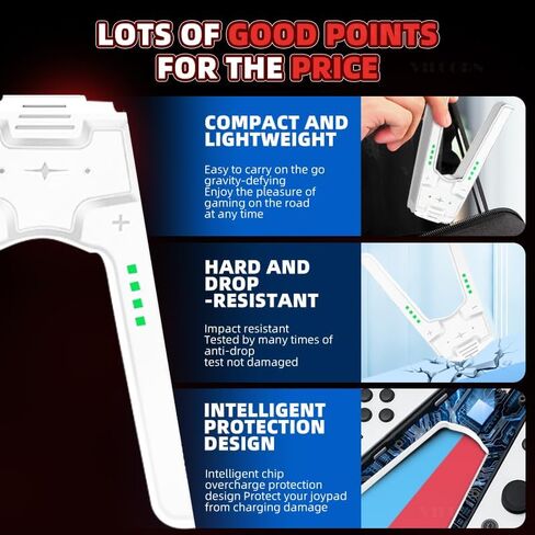 وحدة تحكم Joypad L/R Pro بديلة من VILCORN متوافقة مع Switch Oled Lite Joypad لوحة ألعاب قابلة للفصل مع مقبض شحن جيروسكوبي 6 محاور لجهاز الكمبيوتر Yuzu in Kuwait