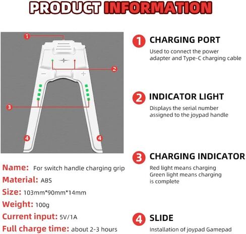 وحدة تحكم Joypad L/R Pro بديلة من VILCORN متوافقة مع Switch Oled Lite Joypad لوحة ألعاب قابلة للفصل مع مقبض شحن جيروسكوبي 6 محاور لجهاز الكمبيوتر Yuzu in Kuwait