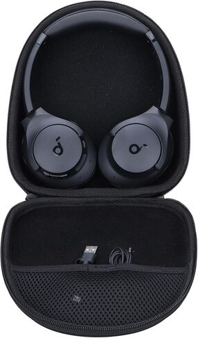 حقيبة حمل صلبة متوافقة مع سماعات Anker Soundcore Life Q20 Q30 Q35 Q40 Q45 Q20+ Q20i الهجينة النشطة المانعة للضوضاء (جراب أسود) in Saudi Arabia