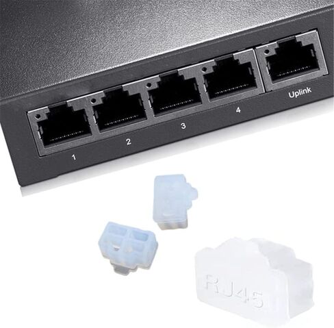 غطاء غبار جاك RJ45، 20 قطعة غطاء حماية غطاء مضاد للغبار RJ45 يحمي منفذ محور إيثرنت لمنفذ RJ45 أنثى للتلفزيون والكمبيوتر والأجهزة الأخرى (شفاف) in Kuwait