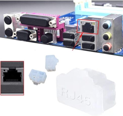 غطاء غبار جاك RJ45، 20 قطعة غطاء حماية غطاء مضاد للغبار RJ45 يحمي منفذ محور إيثرنت لمنفذ RJ45 أنثى للتلفزيون والكمبيوتر والأجهزة الأخرى (شفاف) in Kuwait