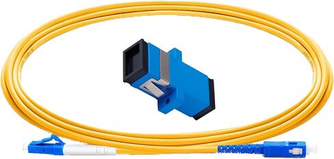 (2pack SC/APC إلى SC/APC كبل الإنترنت من الألياف الضوئية، كابل التصحيح أحادي الوضع المدرع، سلك التصحيح البصري للألياف البصرية - SIMPLEX - 9/125um - متوافق مع OS1/OS2، LSZHyellow، 6.6 قدم in Kuwait