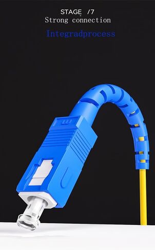 (2pack SC/APC إلى SC/APC كبل الإنترنت من الألياف الضوئية، كابل التصحيح أحادي الوضع المدرع، سلك التصحيح البصري للألياف البصرية - SIMPLEX - 9/125um - متوافق مع OS1/OS2، LSZHyellow، 6.6 قدم in Kuwait