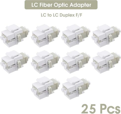 25-Pack LC Fiber Optic Coupler Keystone Jack Modular for Patch Panels and Wall Plates Fiber Optic Cable Adapter LC Duplex Multimode in Saudi Arabia
