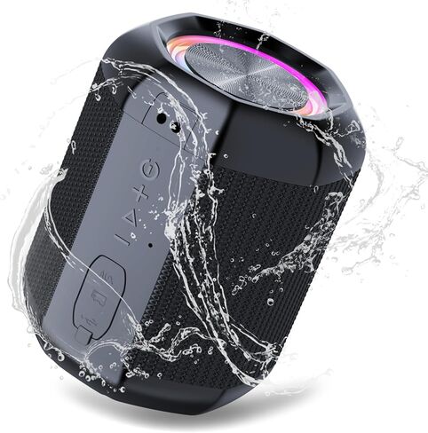 Speakers Bluetooth Wireless, Portable Bluetooth Speakers with TWS, IPX7 Waterproof Wireless Speakers with Loud Stereo Sound, Bass Boosted, 18H Playtime, Colorful Light, for Home & Outdoor in Kuwait