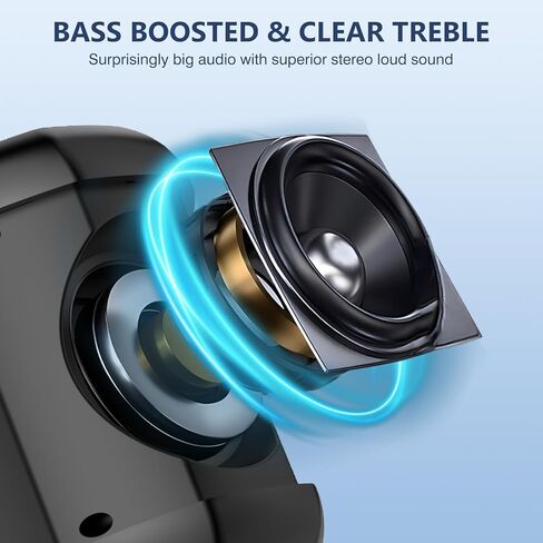 Speakers Bluetooth Wireless, Portable Bluetooth Speakers with TWS, IPX7 Waterproof Wireless Speakers with Loud Stereo Sound, Bass Boosted, 18H Playtime, Colorful Light, for Home & Outdoor in Kuwait