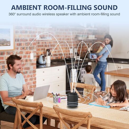 Speakers Bluetooth Wireless, Portable Bluetooth Speakers with TWS, IPX7 Waterproof Wireless Speakers with Loud Stereo Sound, Bass Boosted, 18H Playtime, Colorful Light, for Home & Outdoor in Kuwait