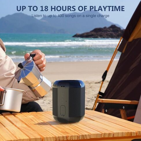 Speakers Bluetooth Wireless, Portable Bluetooth Speakers with TWS, IPX7 Waterproof Wireless Speakers with Loud Stereo Sound, Bass Boosted, 18H Playtime, Colorful Light, for Home & Outdoor in Kuwait
