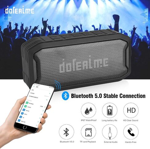 IPX7 Waterproof Bluetooth Speaker,Portable Wireless Speaker 10H Playtime,Bluetooth 5.0 Outdoor Speaker,TWS Pairing for Outdoor,Home,Beach,Travel in Saudi Arabia