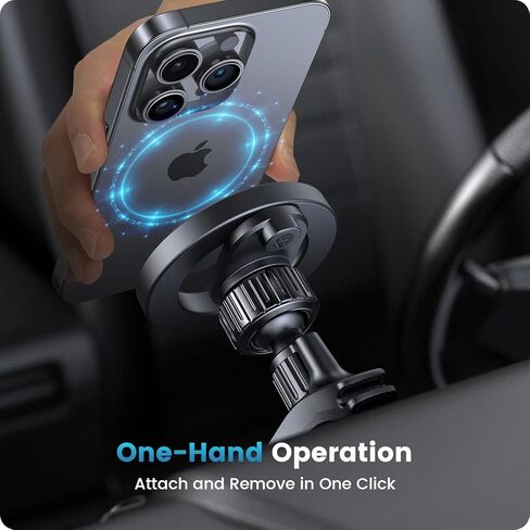 APPS2Car لحامل هاتف MagSafe Vent، حامل هاتف مغناطيسي لجميع السيارات، حامل مغناطيسي للسيارة، حامل هاتف للسيارة بفتحة تهوية لسلسلة iPhone 14/13/12، الشحن غير مدعوم in Kuwait
