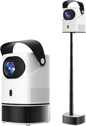 Unitedtime Portable Projector Native 1080p Support 4K with Integrated Stand WiFi and Bluetooth Handheld bracket 12000 Lumens, for Home Theater Support HDMI, USB, PC, TV Box (TS2) in Saudi Arabia