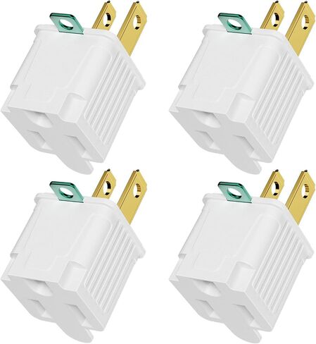 2 prong to 3 prong outlet adapter, Polarized Grounded Outlet Converter, Wall Outlet Plug for Household, Workshops, ETL Listed, 2-PACK, Black in Saudi Arabia