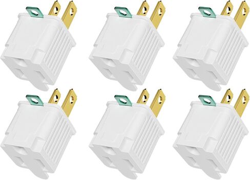 2 prong to 3 prong outlet adapter, Polarized Grounded Outlet Converter, Wall Outlet Plug for Household, Workshops, ETL Listed, 2-PACK, Black in Saudi Arabia