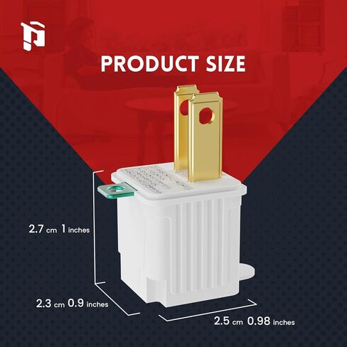 2 prong to 3 prong outlet adapter, Polarized Grounded Outlet Converter, Wall Outlet Plug for Household, Workshops, ETL Listed, 2-PACK, Black in Saudi Arabia