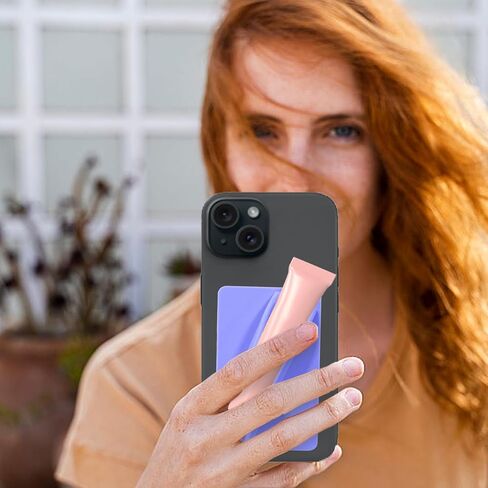 Silicone Lip Gloss Phone Case, Lip Holder for Back of Cell Phone Sleeve, Stylish and Convenient Grip-On Silicone Lip Balm Case for Most Smartphones (Purple) in Saudi Arabia