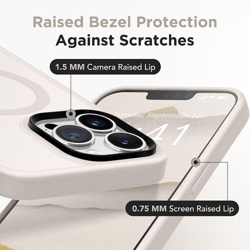حافظة GONEZ مغناطيسية لهاتف iPhone 13 Pro Max، مع واقي شاشة وغطاء كاميرا، [متوافقة مع MagSafe] [مضادة لبصمات الأصابع] حافظة واقية للهاتف شفافة غير لامعة مقاومة للصدمات للنساء والرجال (أسود) in Saudi Arabia