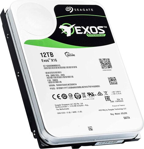 Seagate Exos X16 12TB 7200 RPM 512e/4Kn SATA 6Gb/s 256MB Cache 3.5-Inch Enterprise HDD (ST12000NM001G) (Renewed) in Saudi Arabia