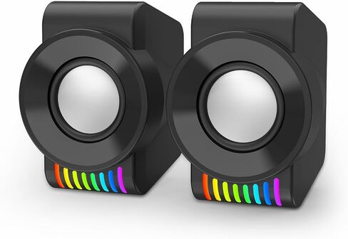 Redragon GS514 PC Gaming Speaker, 2.0 Channel Stereo Desktop Computer Speaker with Dynamic RGB, Quality Bass and Crystal Clear Sound, USB Powered with a 3.5mm Connector in Saudi Arabia