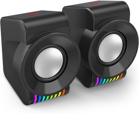 Redragon GS514 PC Gaming Speaker, 2.0 Channel Stereo Desktop Computer Speaker with Dynamic RGB, Quality Bass and Crystal Clear Sound, USB Powered with a 3.5mm Connector in Saudi Arabia