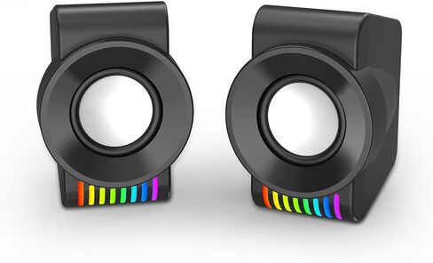 Redragon GS514 PC Gaming Speaker, 2.0 Channel Stereo Desktop Computer Speaker with Dynamic RGB, Quality Bass and Crystal Clear Sound, USB Powered with a 3.5mm Connector in Saudi Arabia
