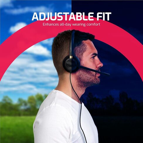 Plantronics HW510 Headset Bundle Mono Noise-Canceling and Inteli Cord Bundle - Compatible with Yealink, Polycom, Mitel, Cisco, Nortel, Shoretel Phones (HW510 Mono Headset Bundle by Global Teck) in Saudi Arabia
