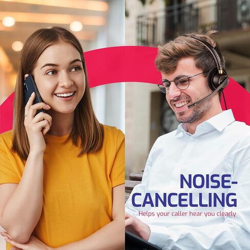 حزمة سماعة الرأس Plantronics HW510 أحادية إلغاء الضوضاء وحزمة سلك Inteli - متوافقة مع هواتف Yealink وPolycom وMitel وCisco وNortel وShoretel (حزمة سماعات الرأس HW510 Mono من Global Teck) in Kuwait