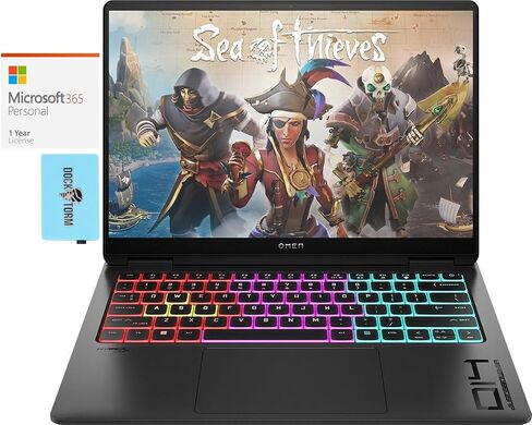 كمبيوتر محمول HP OMEN Transcend للألعاب (Intel Ultra 9-185H 16-Core، وذاكرة الوصول العشوائي 32GB LPDDR5X 7466MHz RAM، و2TB PCIe SSD، وGeForce RTX 4070، و14.0 بوصة 120 هرتز Win 11 Pro) مع MS 365 Personal، Dockztorm Hub in Saudi Arabia
