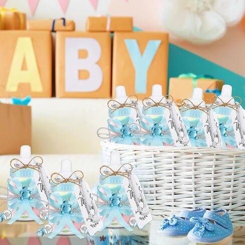 150 قطعة من زجاجات هدايا حفلات استحمام الأطفال من Sunnyray، 50 زجاجات حليب صغيرة للأطفال، 50 فتاحة زجاجات ببصمة القدم، 50 علامة شكر للفتيات الصبيان، هدايا عودة الضيوف لحفلات استقبال المولود الجديد (وردي، ذهبي) in Kuwait