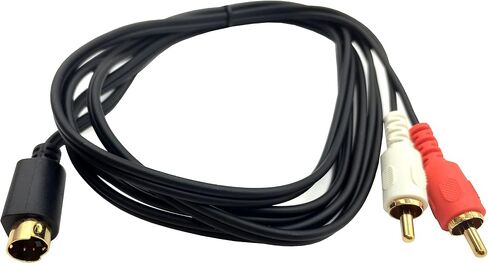 كابل مقسم S-Video 4 Pin Mini DIN إلى RCA، 4 Pin Mini DIN S-Video ذكر إلى 2 RCA ذكر كابل تمديد مقسم الصوت Y (1.5 متر/5 أقدام) in Kuwait