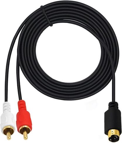 كابل مقسم S-Video 4 Pin Mini DIN إلى RCA، 4 Pin Mini DIN S-Video ذكر إلى 2 RCA ذكر كابل تمديد مقسم الصوت Y (1.5 متر/5 أقدام) in Kuwait