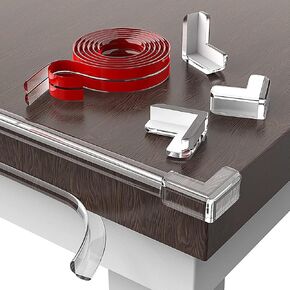 6.6ft (2M) Corner Protector Baby with 4 Corners Soft, Furniture Corner Guard and Edge Safety Bumpers Protectors with Upgraded Pre-Taped Strong Adhesive for Sharp Corners, Table