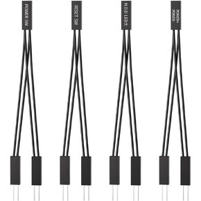 PC Power Switch Splitter, 2 Pin 2.54mm 1 Female to 2 Male POWER SW RESET SW HDD LED Jumper Splitter Adapter for PC Motherboard Power ON OFF Reset Hard Drive LED